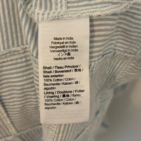 Madewell Cicely Tiered  Midi Maxi Dress Patchwork Blue White Size 20W Seersucker - Picture 6 of 7